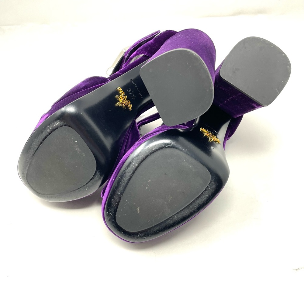 PRADA purple velvet platform sandals, made in Italy, size 37.5 - Picture 16 of 16